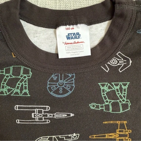 NWOT Hanna Andersson size 150 (12) long johns Star Wars vehicles - Picture 2 of 2